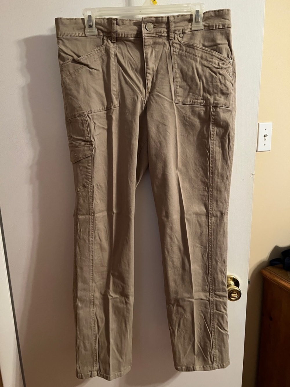 Gloria Vanderbilt Khaki Utility Straight-Leg Cargo Pants